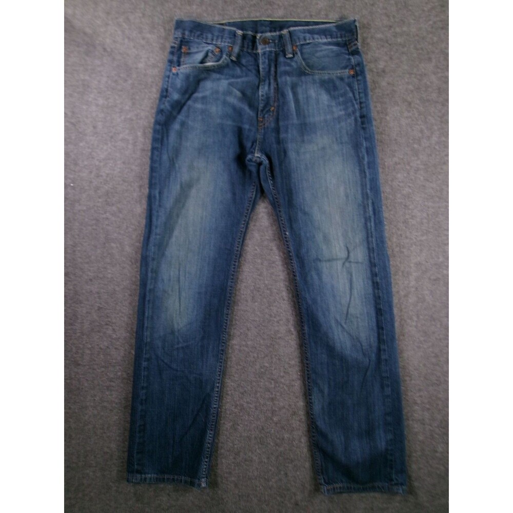Levis 505 Jeans Men 32X32 Blue Straight Leg Regular Fit Medium Wash Causal